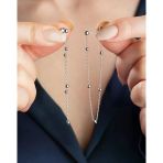 Gümüş Çift Zincirli Top Detaylı Kadın Küpe