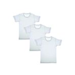 GÜMÜŞ Erkek Çocuk Penye Fanila, Bisiklet Yaka, Kısa Kol, 3'lü Set, Beyaz, 7-8 Yaş