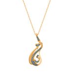 Gümüş Firuze Taşlı Vav Semazen Kadın Gümüş Kolye