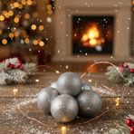 Gümüş Glitter Noel Ağacı Süs Topları, Parıltılı Dekoratif Yılbaşı Süsleri, 6 cm, Işıltılı Yuvarlak Süslemeler, Kış Temalı Ev Dekorasyonu