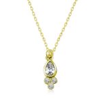 Gümüş Gold Çiğ Damlası Tektaş Bayan Kolye SL4294