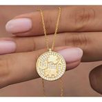 Gümüş Gold Fil Motifli Şans Kadın Kolye SL7011