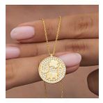 Gümüş Gold Fil Motifli Şans Kadın Kolye