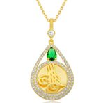 Gümüş Gold Kaplama Damla Tuğralı Kadın Kolye SL5845