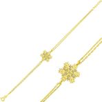 Gümüş Gold Kar Tanesi Bayan Bileklik SL3715