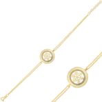 Gümüş Gold Kar Tanesi Bayan Bileklik SL3772