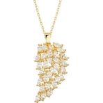 Gümüş Gold Melek Kanadı Bayan Kolye SL4389