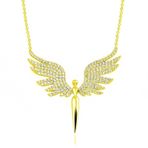 Gümüş Gold Mikail Meleği Kadın Kolye SL4738