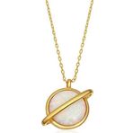 Gümüş Gold Opal Taşlı Gezegen Bayan Kolye SL4334