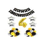 Gümüş Gold Siyah Doğum Günü Balon Set, 4