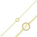 Gümüş Gold Sonsuzluk Bayan Bileklik SL4287