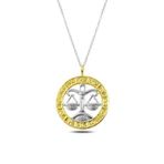 Gümüş Gold Terazi Burcu Kolye SL3675