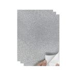 Gümüş Gri Yapışkanlı Simli Eva 50X70 Cm 3 Adet Simli Yapışkanlı Eva Süngeri Okul Kreş Anasınıfı Elişi Etkinlikleri Hobi