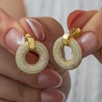 Gümüş Halka Gold Kadın Küpe SL8247