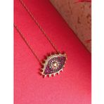 Gümüş Horus Gözü Tasarım Gold Pembe Nazar Kadın Kolye Doğum Günü Hediye