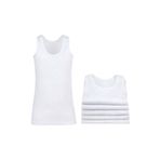 Gümüş İç Giyim Erkek Çocuk Penye Askılı Pamuklu Atlet - 6'lı Paket (3021) (Beyaz, 9-10 Yaş)