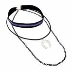 Gümüş İşleme Siyah Kadife At Nalı Choker Kolye