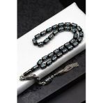 Gümüş İşlemeli Erzurum Oltu Tesbih 7 X 10 Mm. Kapsül Kesim - T-1622