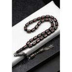 Gümüş İşlemeli Erzurum Oltu Tesbih 7 X 10 Mm. Kapsül Kesim