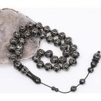 Gümüş İşlemeli Kuka Tesbih 12 mm - Koleksiyonluk Ürün