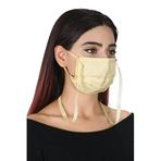 Gümüş İyonlu Boyundan Askılı Yıkanabilir Düz Renkli Maske Sarı STANDART