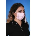 Gümüş İyonlu Boyundan Askılı Yıkanabilir Düz Renkli Maske Toz Pembe STANDART