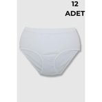 Gümüş Kadın Çizgili Bato Külotu, Beyaz, 5 Beden, 12'li Paket
