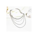 Gümüş Kaplama Kadın Çoklu Choker Kolye BS3482