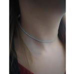 Gümüş kısa choker su yolu taşlı kolye ko9e67
