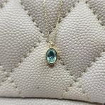 Gümüş Kolye - 1.05 Ct Green Topaz 925 Ayar Gümüş Tasarım Modern Kolye - Yeşil Topaz Hediyelik Kolye