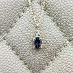 Gümüş Kolye - 1.30 Ct Mistik Topaz Oval Taşlı Has Taşlı Gümüş Kolye -Hediyelik 925 Ayar Gümüş Kolye