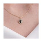 Gümüş Kolye - Vintage Mistik Topaz Taşlı Minimal Tarz Tasarım 925 Ayar Doğal Taşlı Gümüş Kolye