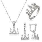 Gümüş Kraliçe Tacı Bayan Set Sl2246