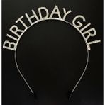 Gümüş Kristal Taşlı Birthday Girl Doğum Günü Tacı Ithal Ürün 17X16 cm (5047)