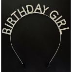 Gümüş Kristal Taşlı Birthday Girl Doğum Günü Tacı İthal Ürün A Kalite 17X16 Cm (5433)
