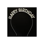 Gümüş Kristal Taşlı Happy Birthday Doğum Günü Tacı İthal Ürün A Kalite 17x16 cm (5440)