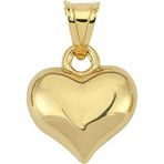 Gümüş Küçük 3 Boyutlu Gold Kalp Kadın Kolye Ucu SL5789