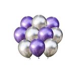 Gümüş-mor Krom Balon 50 Adet