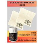 Gümüş Parlatma Temizleme Seti Gümüş Temizleme Suyu + 2 Adet Gümüş