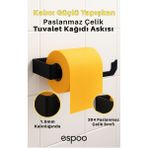 Gümüş Paslanmaz Çelik Banyo Tuvalet Kağıtlığı Yapışkanlı Wc Kağıtlık Tuvalet Kağıdı Tutucu Askılığı - Siyah