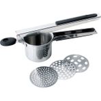 Gümüş Patates Ezici Ricers Mutfak Pişirme Araçları Paslanmaz Çelik Basınçlı Çamur Püresi Sebze Meyve Basın Makinesi Sarımsak Baskı (Yurt Dışından) - Potato Mashers & Ricers - Renkli