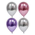 Gümüş-pembe-mor Krom Balon 30 Adet