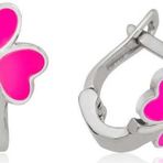 Gümüş Pembe Yonca Çocuk Küpesi SL6821