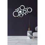 Gümüş Pleksi Ayna Daireler Duvar Dekoru Salon Oturma Yatak Odası Ofis Antre Için 50 x 70 cm Ayna Seti