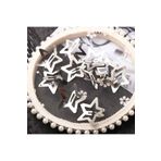Gümüş Rengi Çok Şık Yıldızlı Çıtçıtlı Saç Tokası 10'lu (3cm) Metalik Tek Ebat