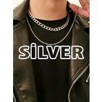 Gümüş Rengi Gerdanlık Kolye Unisex Katlı Cadena Kolye - 468