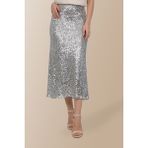 Gümüş Rengi Payet Maxsi Etek - 34