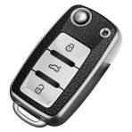 Gümüş Rengi Volkswagen Için Deri + Tpu Araba Anahtar Kılıfı Kılıfı Vw Polo Tiguan Passat B5 B6 B7 Golf Eos Scirocco Jetta Mk6 Octavia Aksesuarları (Yurt Dışından) - araba anahtarı kapağı