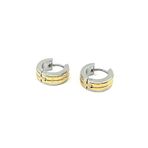 Gümüş Renk - Altın Renk Yuvarlak Unisex Küpe EAR22