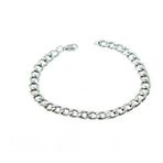 Gümüş Renk Cuban Unisex Erkek Metal Beyaz Çelik Zincir Çelik Bileklik- 2800